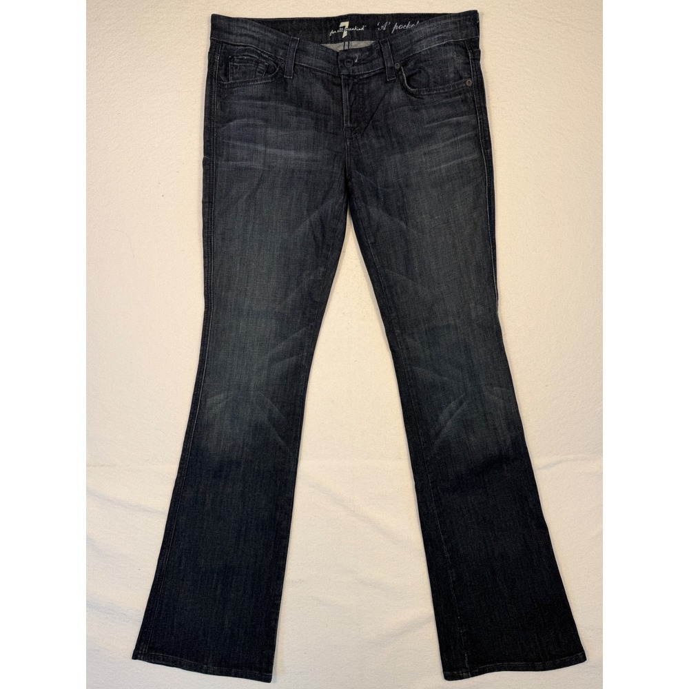 7‎ For All Mankind A Pocket Jeans Womens 30 x 33 Dark Wash Flare Low Rise Y2K